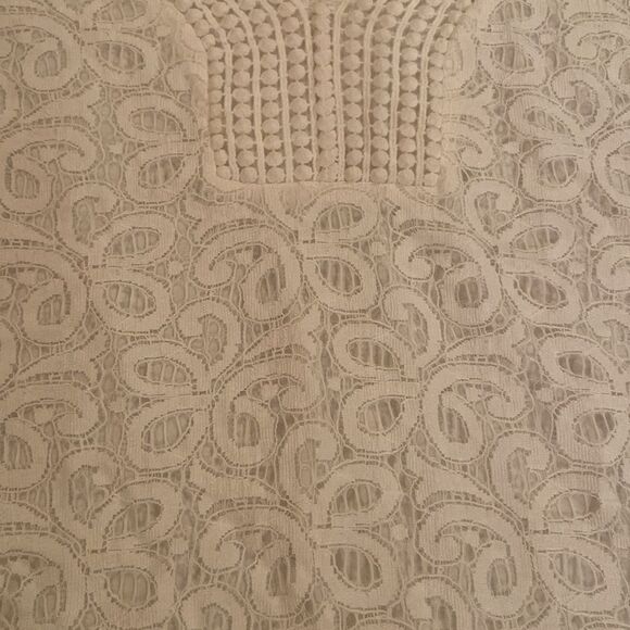 Shannon Ford, New York size large white top with a lace overlay on the front - Picture 2 of 9